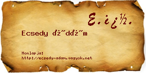 Ecsedy Ádám névjegykártya