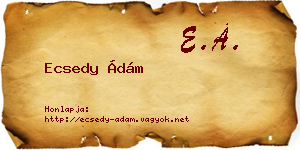 Ecsedy Ádám névjegykártya